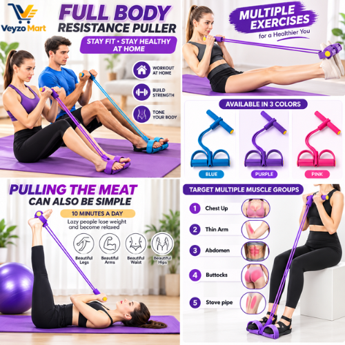 Pedal Resistance Band Tummy Trimmer - (Random Colors)